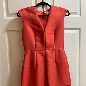 Carven- Red/Salmon peplum dress sz 38 fits like 6